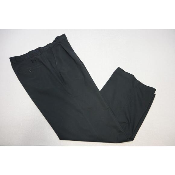 Under Armour Golf Pants Black Performance Stretch Pleated Athletic Mens 38 x 32 - Picture 1 of 9